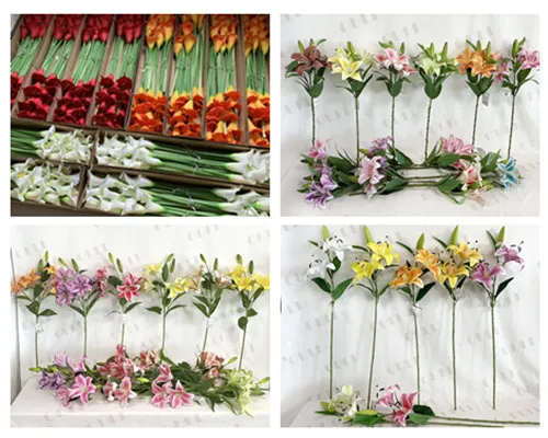 Pangaturan Lilly Ponggawa kanggo omah modern - Gagasan hiasan lily faux elegan